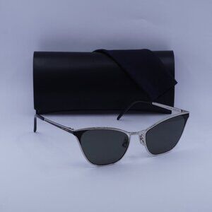 Saint Laurent SL409 001 Cat Eye Sunglasses - Silver/Black/Grey
